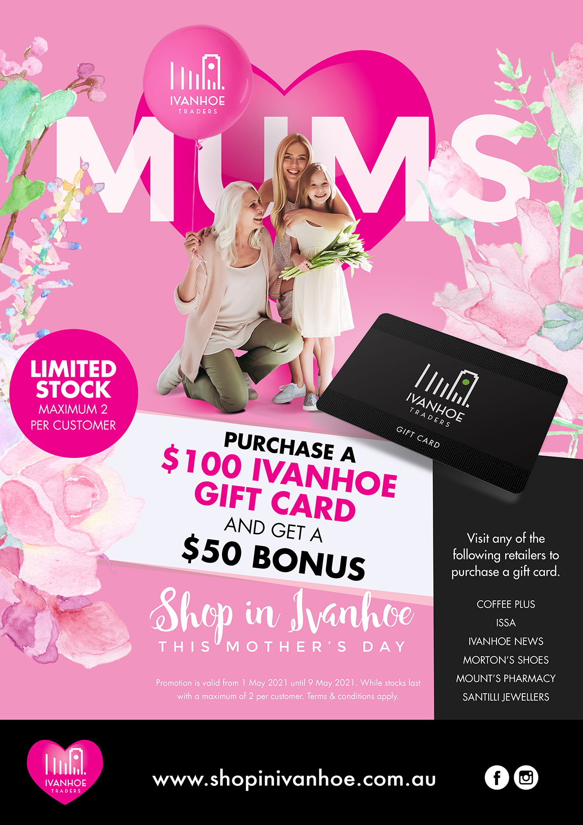 Mother's Day Gift Cards Ivanhoe
